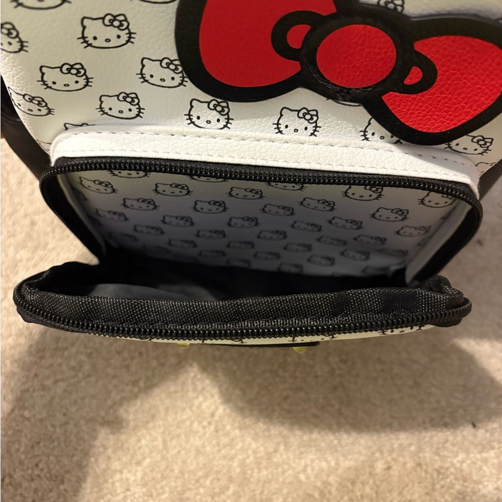 Hello Kitty Black and White Backpack with Red Bow - Picture 2 of 3